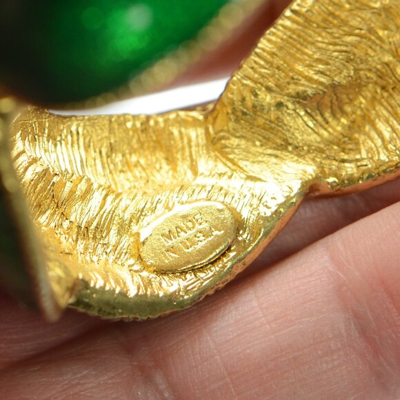 Vintage Kenneth Jay Lane KJL Green Enamel & Gold-tone Bracelet - Picture 7 of 10